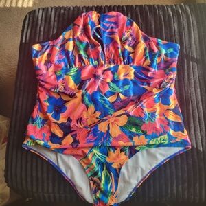 Colorful Floral Womens Swimwear One Piece